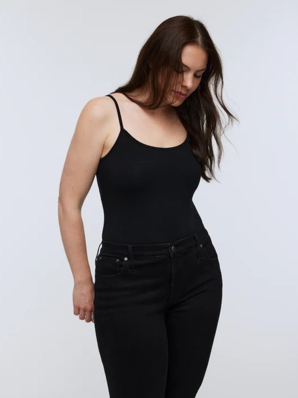 NWT Madewell Tank Thong Bodysuit True Black Snap Closure